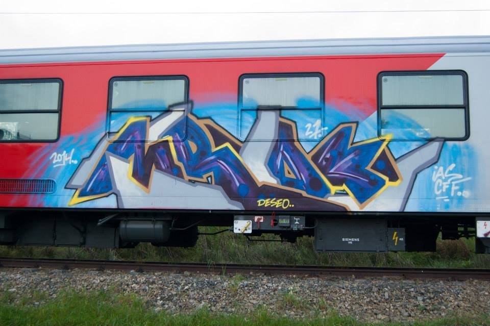 Graffiti Train in Wien - Photo by okeey - Mrok