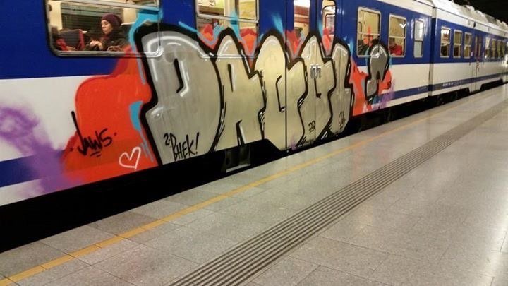 Graffiti Train in Wien - Photo by okeey - Trainbombing, Wien, Vienna (2014)
