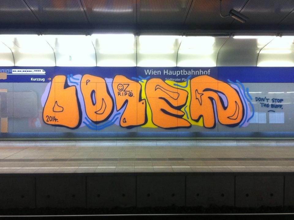 Graffiti Bombing in Wien - Photo by okeey - Lozer