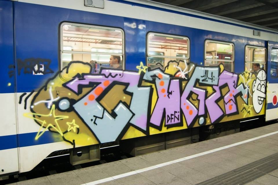 Graffiti Train in Wien - Photo by okeey