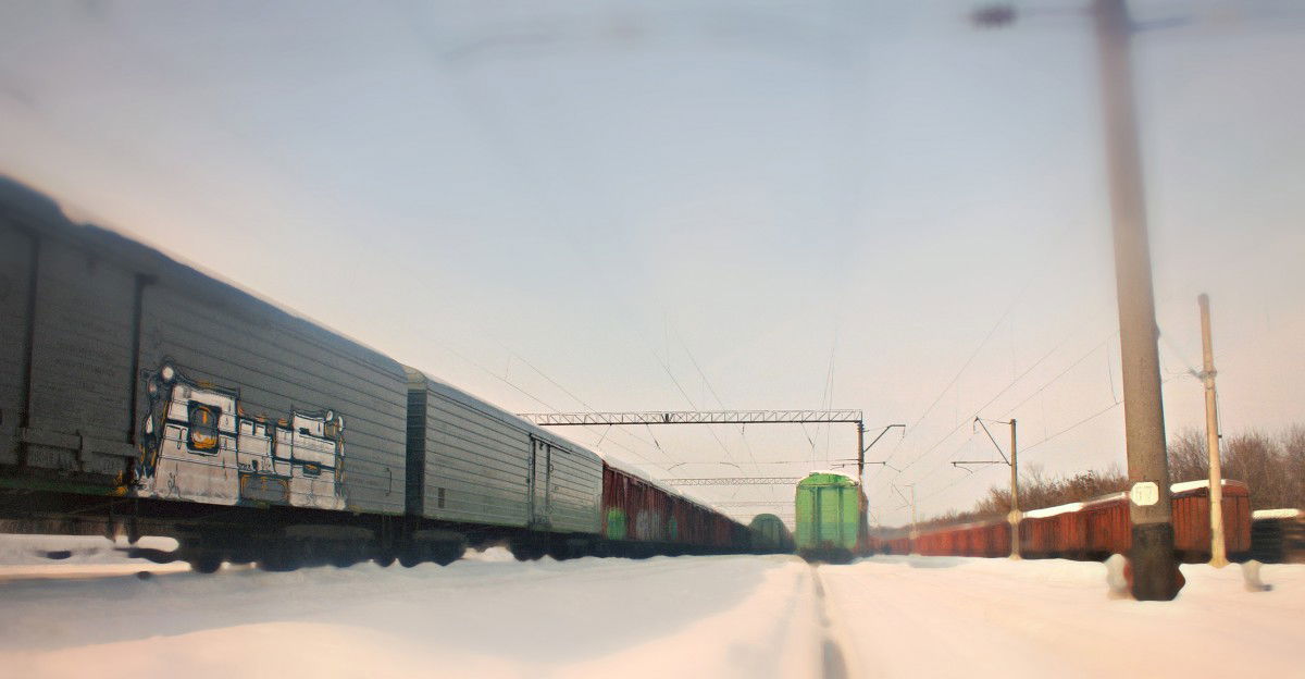 Graffiti Train in Fastiv - Photo by okis12 - okis, okis96