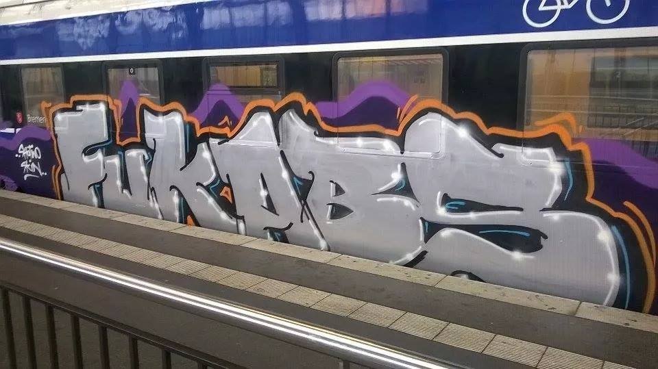 Graffiti Bombing - Photo by oldenburgcity - fuk, abs (2014)