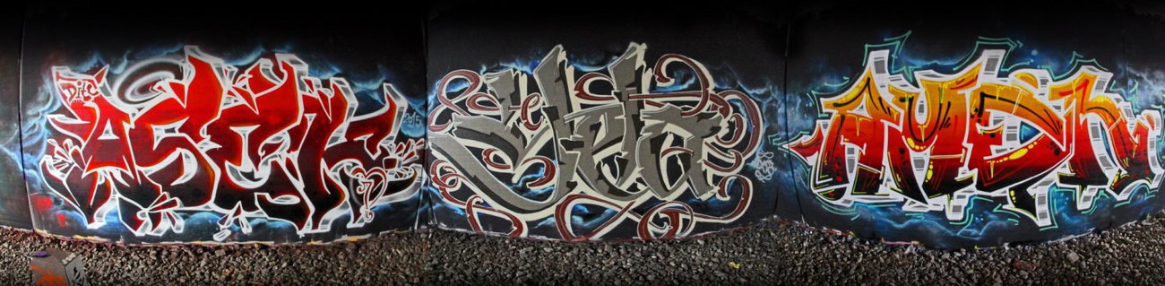 Graffiti Wall - Photo by oldenburgcity - asek, yela, amen (2015)