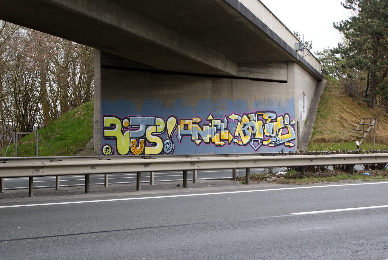 Graffiti Bombing in Oldenburg - Photo by oldenburgcity - ritus, rito, bonus (2012)