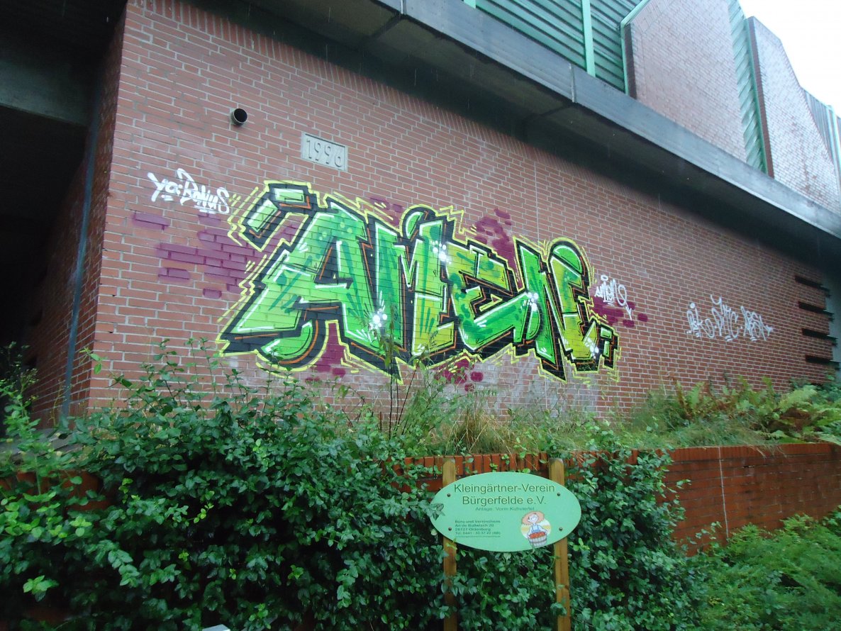 Graffiti Bombing in Oldenburg - Photo by oldenburgcity - amen (2013)