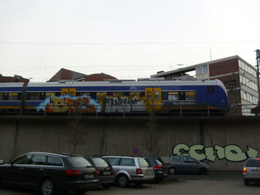 Graffiti Train in Oldenburg - Photo by oldenburgcity - btc, abm, echo