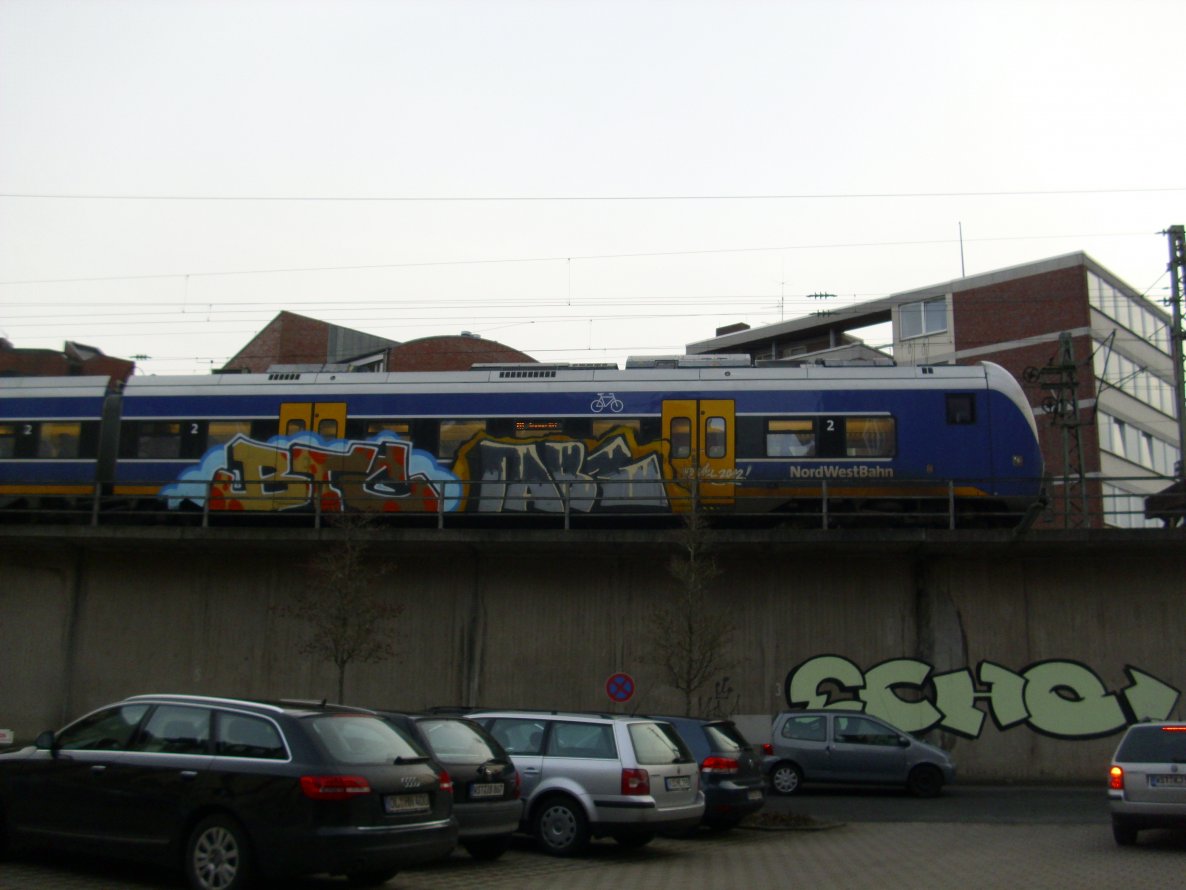 Graffiti Train in Oldenburg - Photo by oldenburgcity - btc, abm, echo
