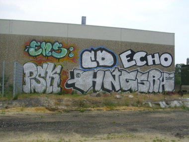 Graffiti Bombing in Oldenburg - Photo by oldenburgcity - ems, cd, echo