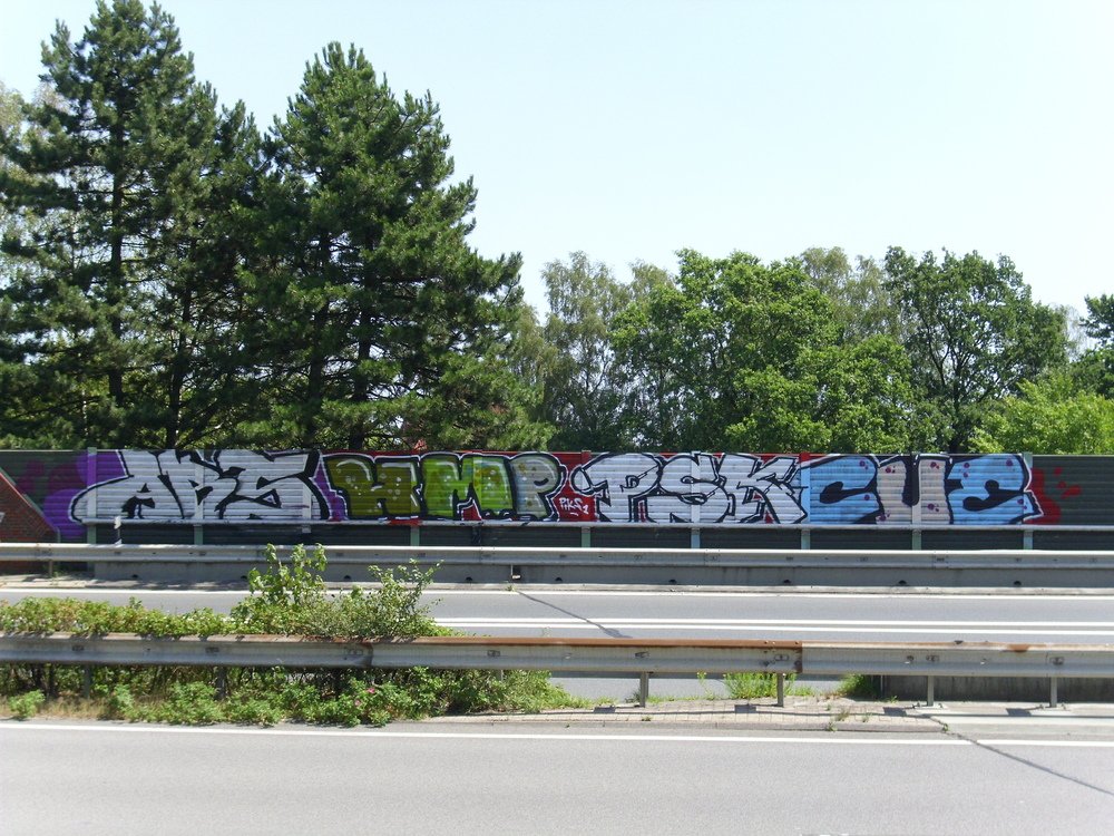 Graffiti Bombing in Oldenburg - Photo by oldenburgcity - abs, hmp, psk (2010)