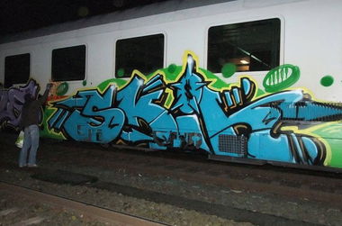 Graffiti Train in Oldenburg - Photo by oldenburgcity - skin, atk (2013)