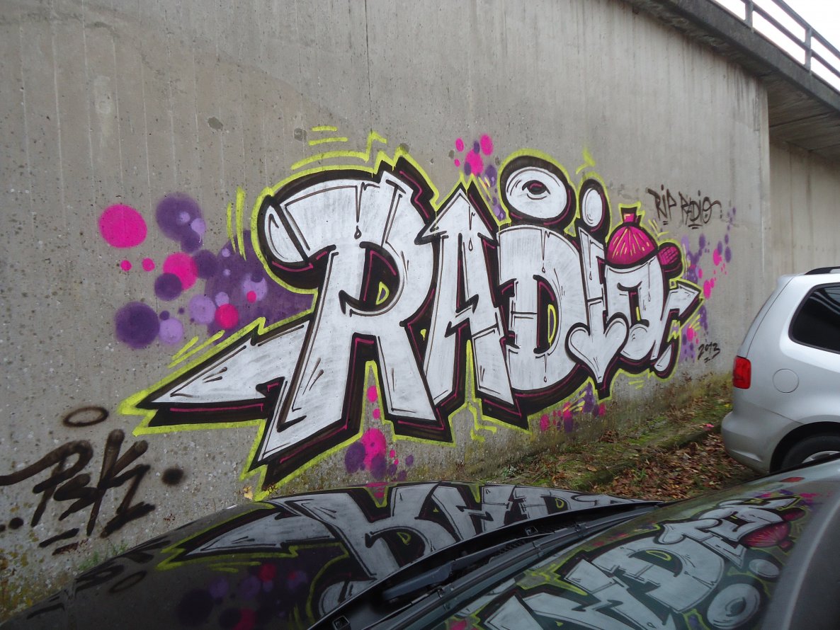 Graffiti Bombing in Oldenburg - Photo by oldenburgcity - radio, rip, rip (2013)