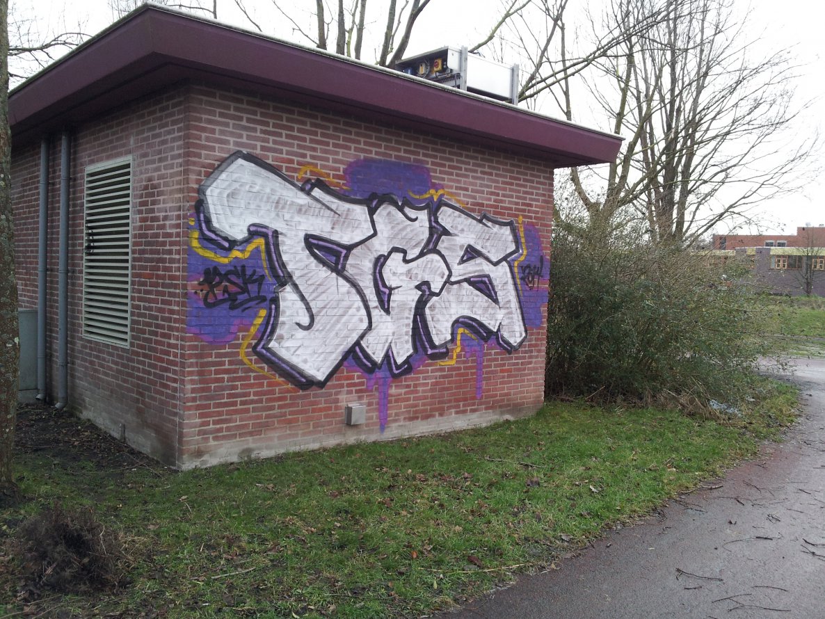 Graffiti Bombing in Groningen - Photo by oldenburgcity - tgs, psk (2014)