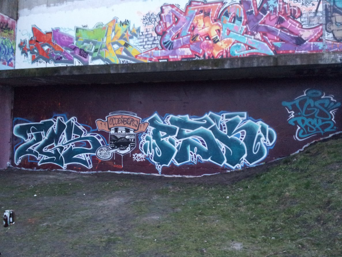 Graffiti Wall in Oldenburg - Photo by oldenburgcity - tgs, cody, psk (2014)