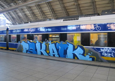 Graffiti Train in Bremen - Photo by oldenburgcity - psk, atk (2014)