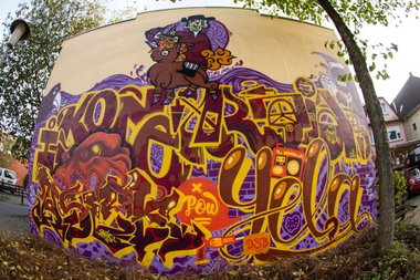 Graffiti Wall - Photo by oldenburgcity - ikone, raid, asek (2014)
