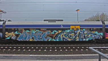 Graffiti Train - Photo by oldenburgcity - akie, ratio, swk (2015)