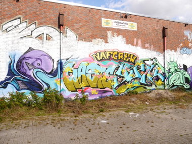 Graffiti Wall - Photo by oldenburgcity - waste, yuzk, naf (2015)
