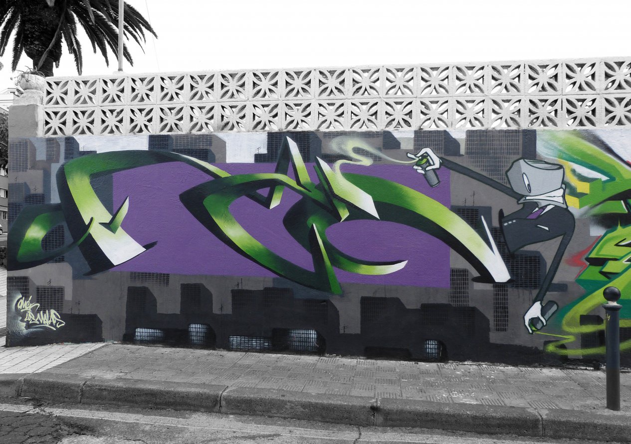 Graffiti Wall - Photo by omen - omen, tenerife, sorone