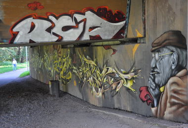 Graffiti Wall in Karlsruhe - Photo by only135 - Core, Dizoe, Wuam