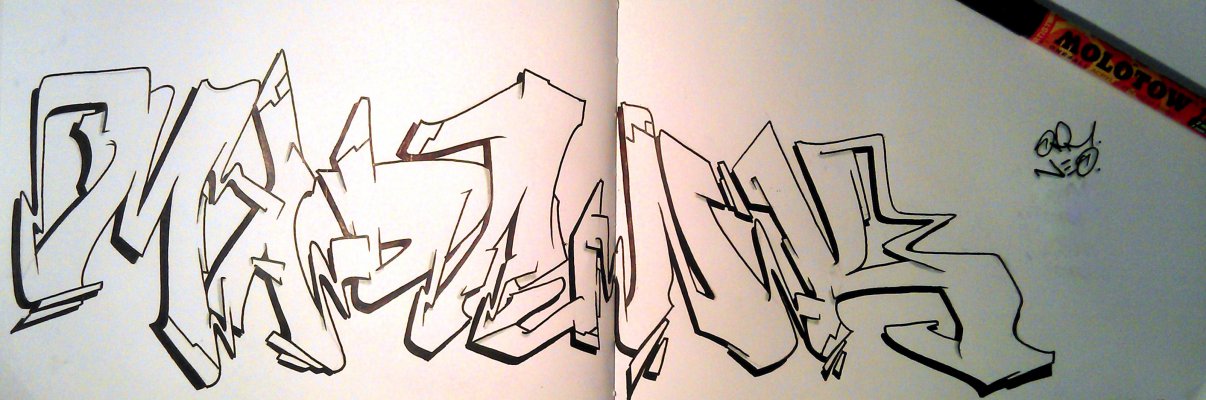 Graffiti Sketch - Photo by organix341 - OpmGang, Neo, Leipzig (2014)