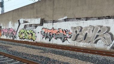 Graffiti Wall in Mannheim - Photo by ovakill - COKUS, ISAK, 1TASK