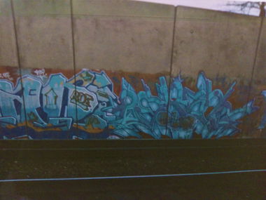 Graffiti Wall in Mannheim - Photo by ovakill - BEAST, ROE, Train