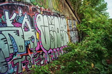 Graffiti Wall - Photo by pannonian - uh, uhone, 35mm