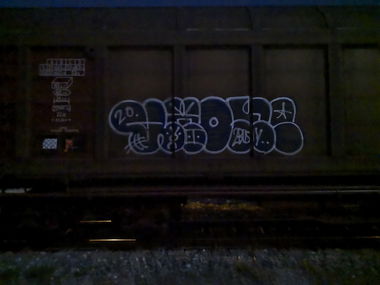 Graffiti Train - Photo by pannonian - uhone, freight, graffiti