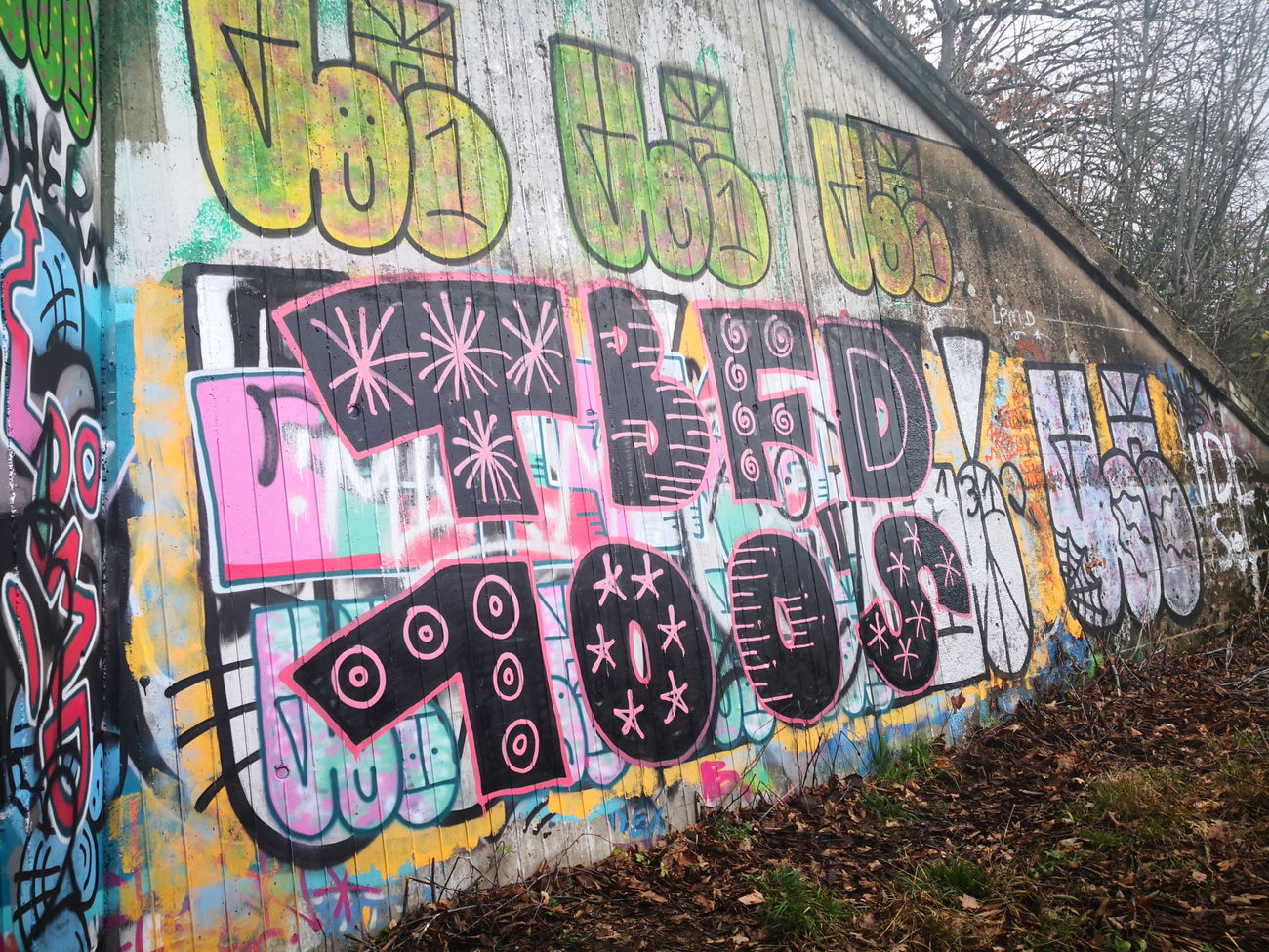 Graffiti Wall - Photo by pannonian - uhone, tbfd, 100s