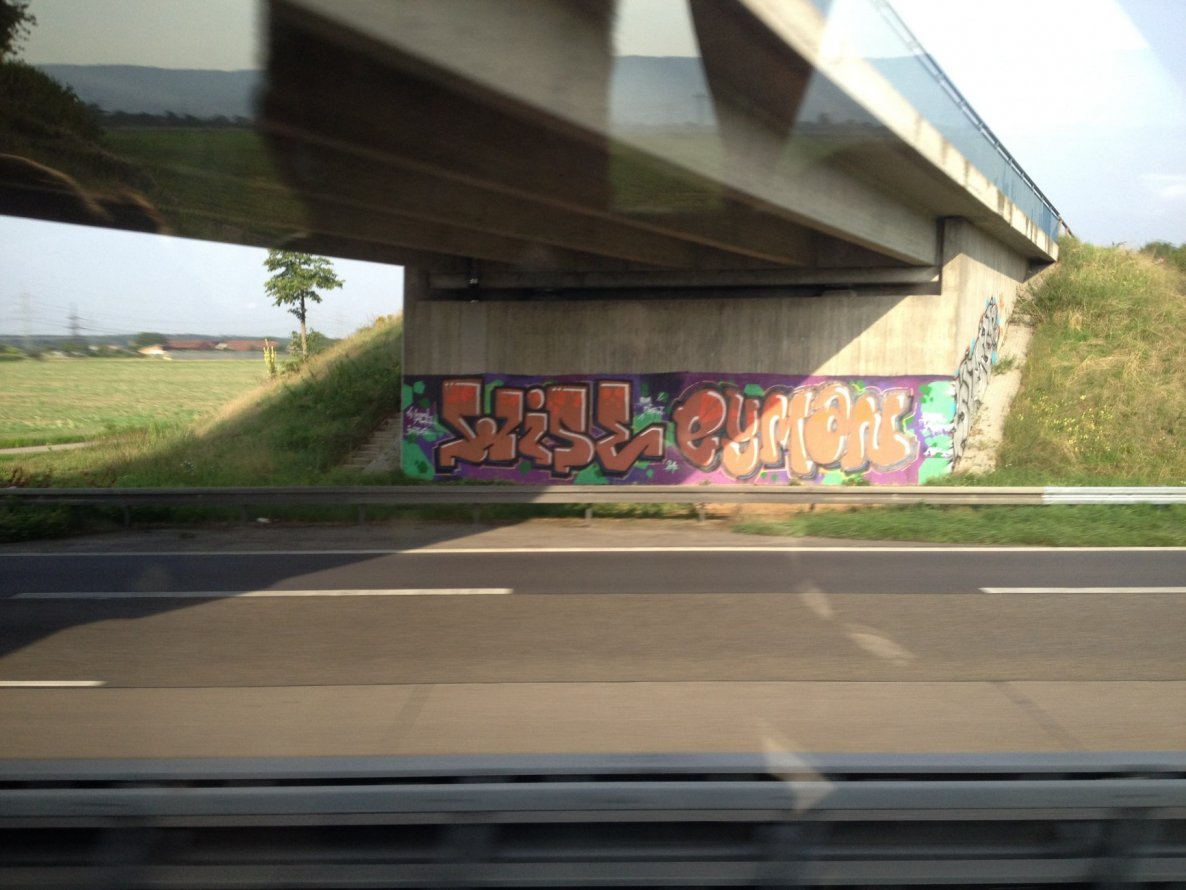 Graffiti Bombing in Heidelberg - Photo by panzerknacker - wise, eyman