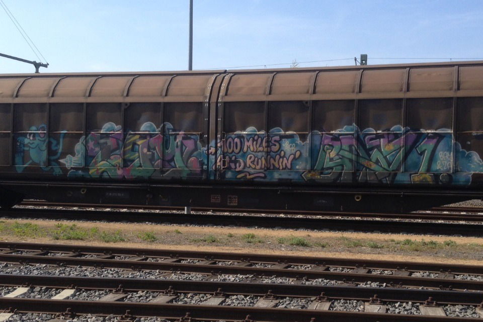 Graffiti Train - Photo by panzerknacker - Zay, jbcb, bay