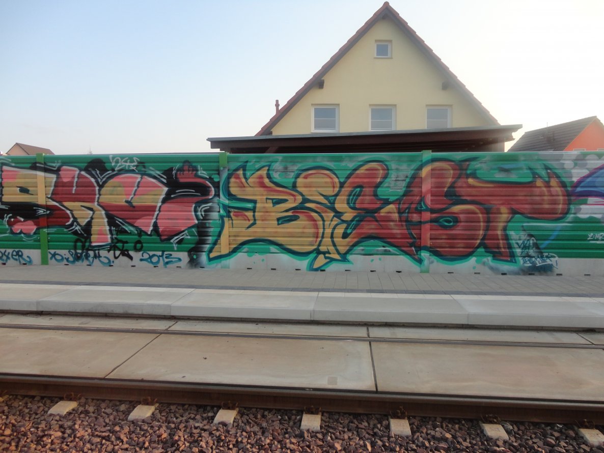 Graffiti Bombing in Magdeburg - Photo by partytime - Skui, Biest (2013)
