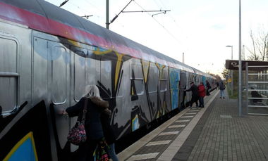 Graffiti Train in Hannover - Photo by pewpew - TAM, MSPC, DQ (2014)