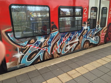 Graffiti Train in Hannover - Photo by pewpew (2015)