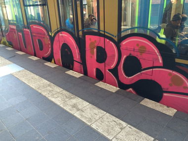 Graffiti Train in Berlin - Photo by pewpew - 1up, obs, oneup (2014)