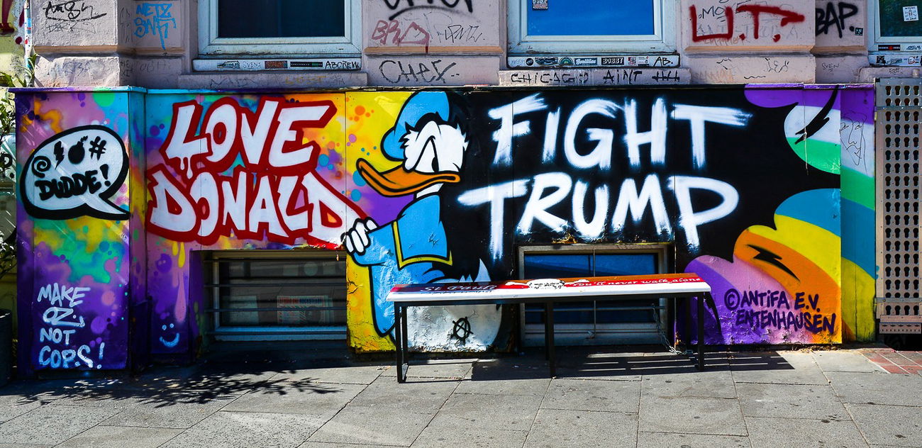 Graffiti Wall - Photo by pilotpirx - donald, duck, trump