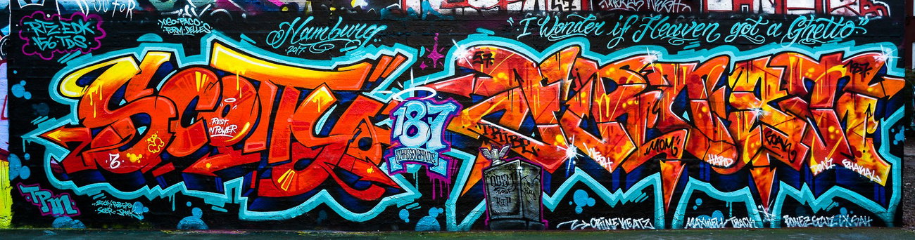 Graffiti Wall - Photo by pilotpirx - frost, scotty, 187 (2017)