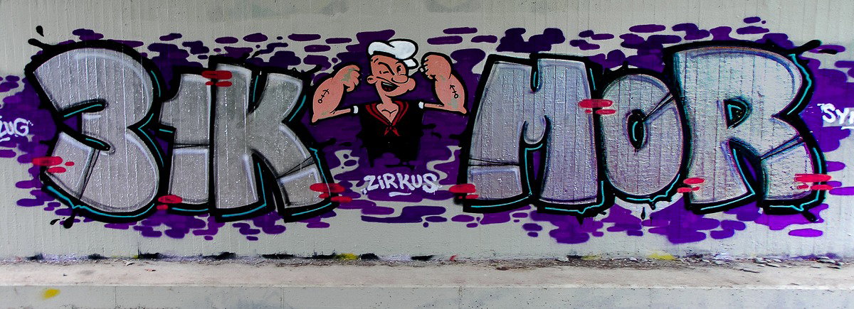 Graffiti Wall - Photo by pilotpirx - 31k, mor, popeye