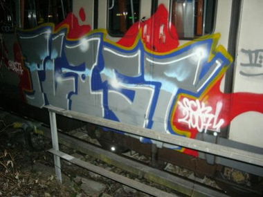 Graffiti Train in Wien - Photo by plasticdopesme - subway, metro, Wien (2007)