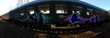 Graffiti Train - Photo by polizeihauptfrau - TURM, ncc, kmh (2014)