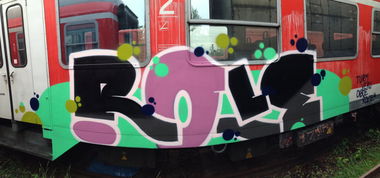 Graffiti Train - Photo by polizeihauptfrau - ROLE, KMH, MG (2014)