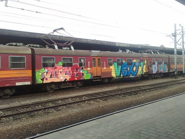 Graffiti Train - Photo by polskiezlote - mime, vext