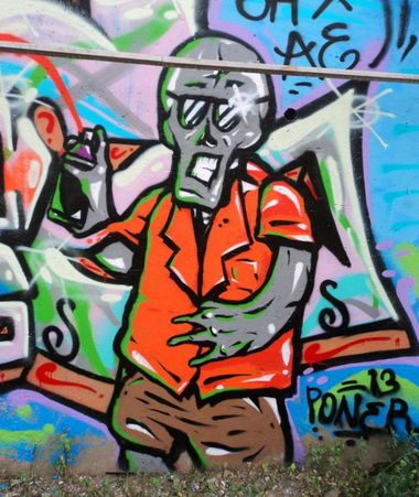 Graffiti Wall in Perm - Photo by poner - poner, skull, summer (2013)