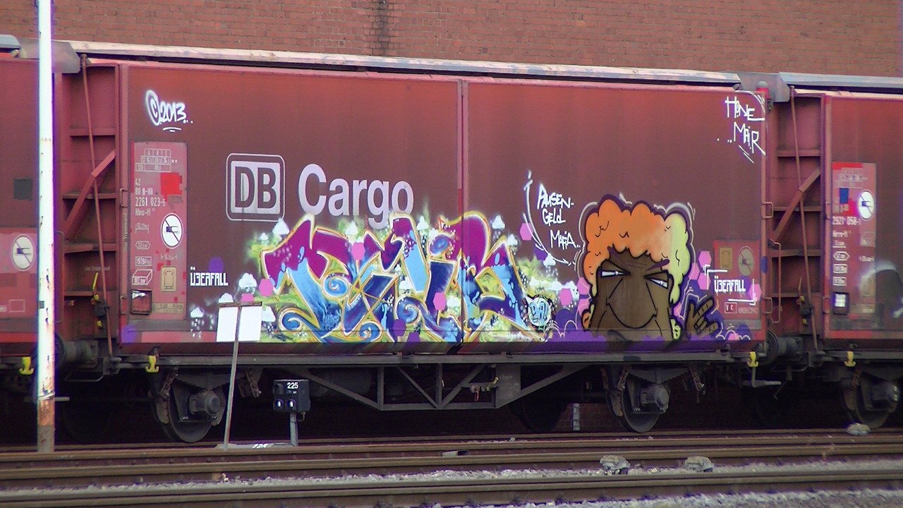 Graffiti Train - Photo by pottfr8 - cargo, freight, güter