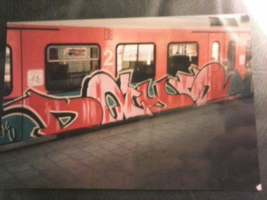 Graffiti Train - Photo by pringlesone - days, nkotb, cops