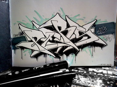 Graffiti Sketch in Artern - Photo by psyk - psyk, psyc, pers