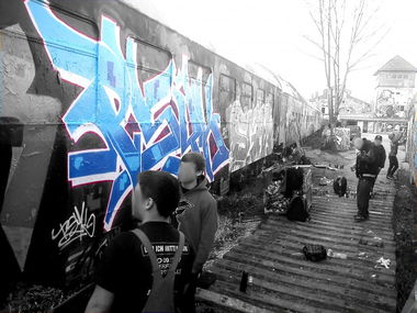 Graffiti Train in Jena - Photo by psyk - psyk, psyc, smak (2012)