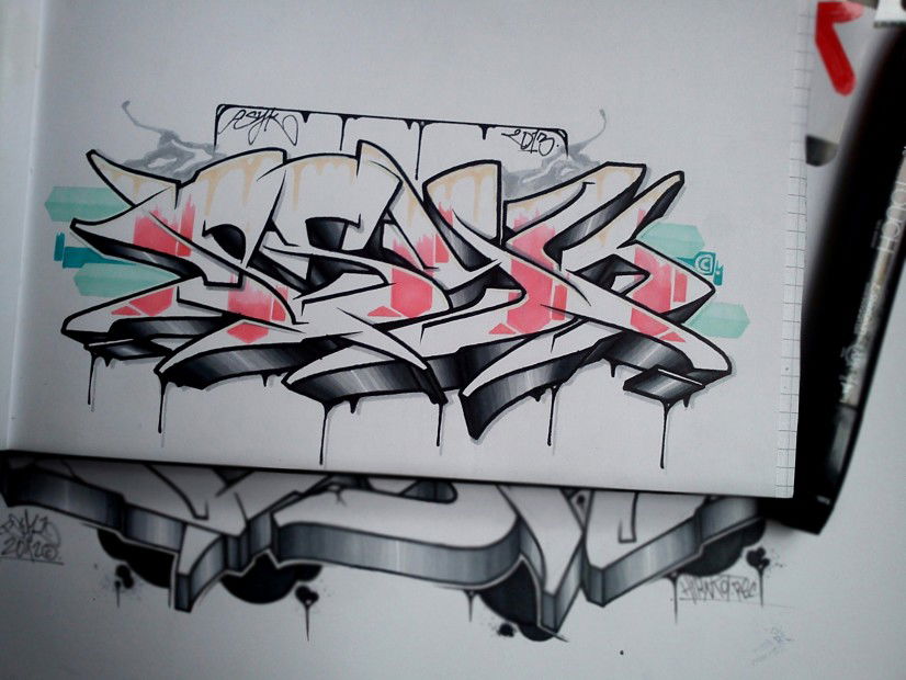Graffiti Sketch in Artern - Photo by psyk - psyk, psyc (2013)