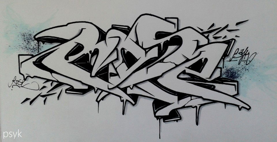 Graffiti Sketch - Photo by psyk - psyk, psyc, rose (2013)