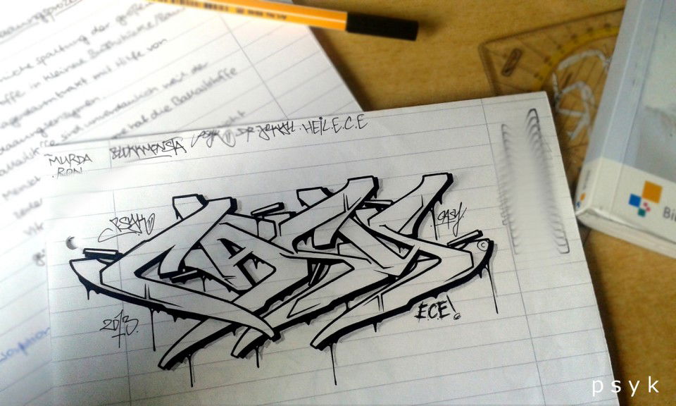 Graffiti Sketch - Photo by psyk - psyk, psyc, casy (2013)
